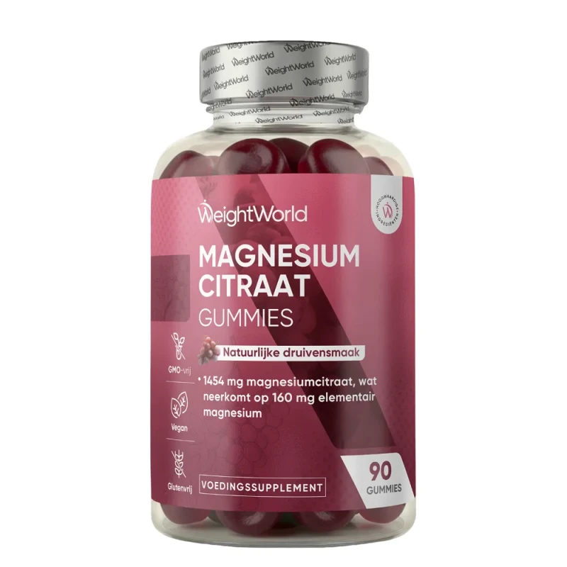 Magnesium citraat gummies - 160mg - 90 vegan gummies - WeightWorld