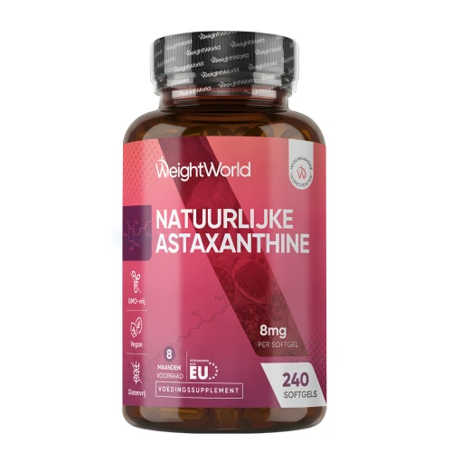 Natuurlijke astaxanthine - 8mg - 240 softgels - 8 maanden voorraad - WeightWorld