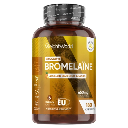 Bromelaïne - 650mg - 180 capsules voor 6 maanden voorraad - WeightWorld