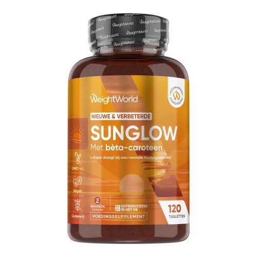 Sunglow | 120 Tabletten | Tanning | Beta caroteen | Bruiningspillen | 2 maanden voorraad